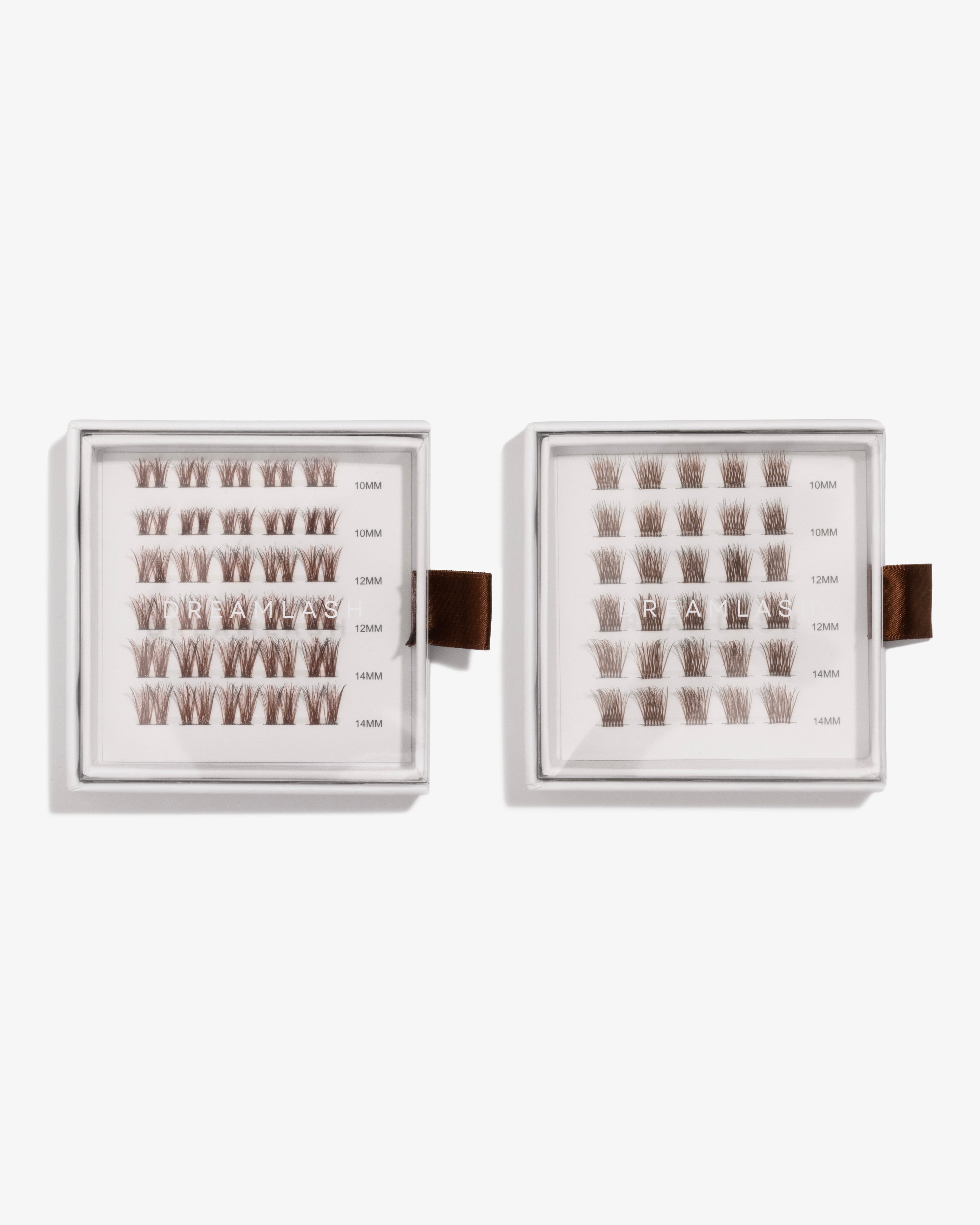Brown Cluster Lashes Set