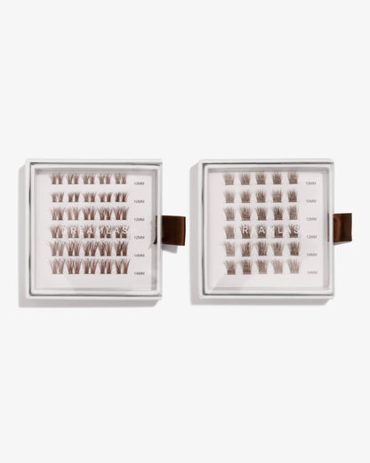 Brown Cluster Lashes Set